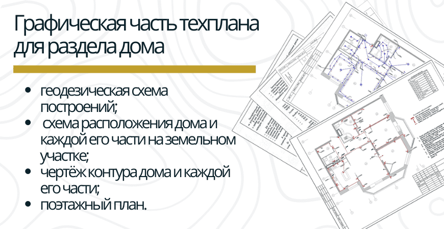 Графическая часть техплана для раздела дома в Атнинском районе